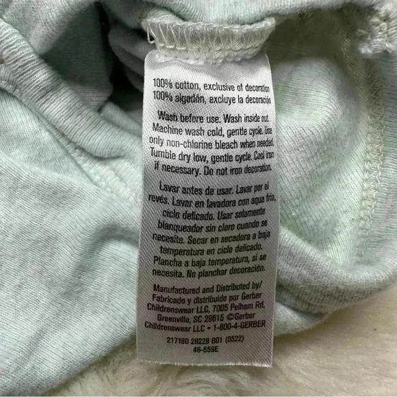 Gerber Onesie Diaper Shirt  Grey Camping Animals Tent Size Newborn - Picture 3 of 16